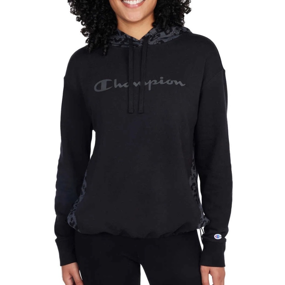 Champion Ladies' Color Block Hoodie, Black Gray Animal print size XXL